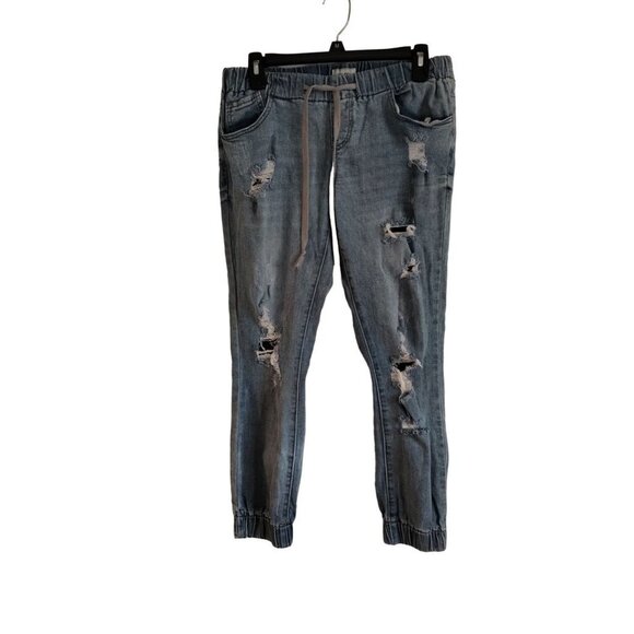 Flying Angel distressed drawstring jogger style jeans - Picture 1 of 8